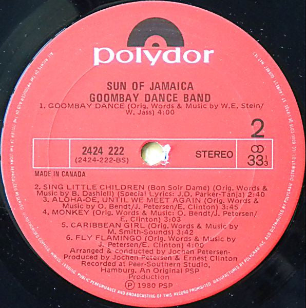Goombay Dance Band : Sun Of Jamaica (LP, Album, RE)