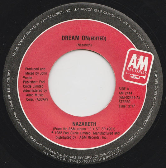 Nazareth (2) : Dream On (Edited) (7")