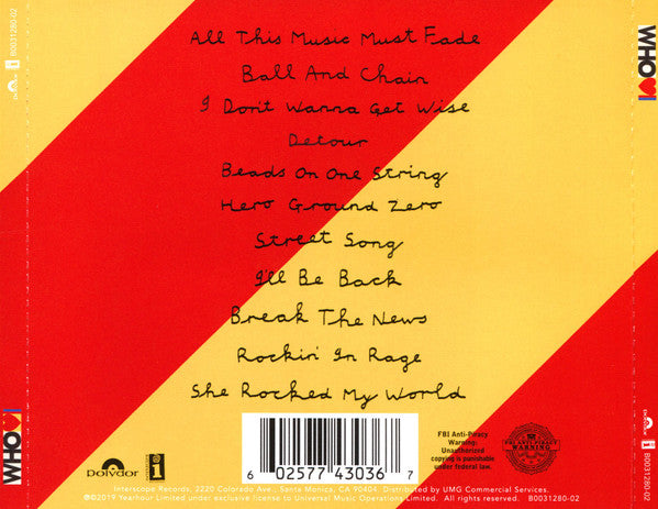The Who : Who (CD, Album)