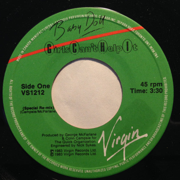 Girls Can't Help It : Baby Doll (Special Remix) (7")