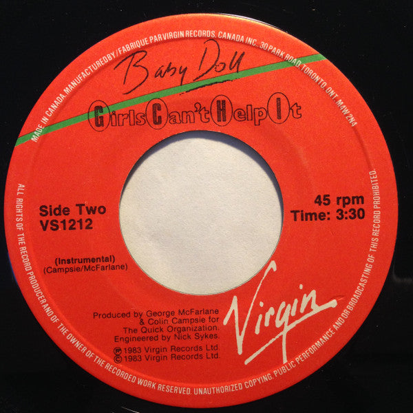 Girls Can't Help It : Baby Doll (Special Remix) (7")