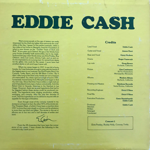 Eddie Cash : Eddie Cash Live: A Concert In Tribute - Concert 1 (LP, Album)