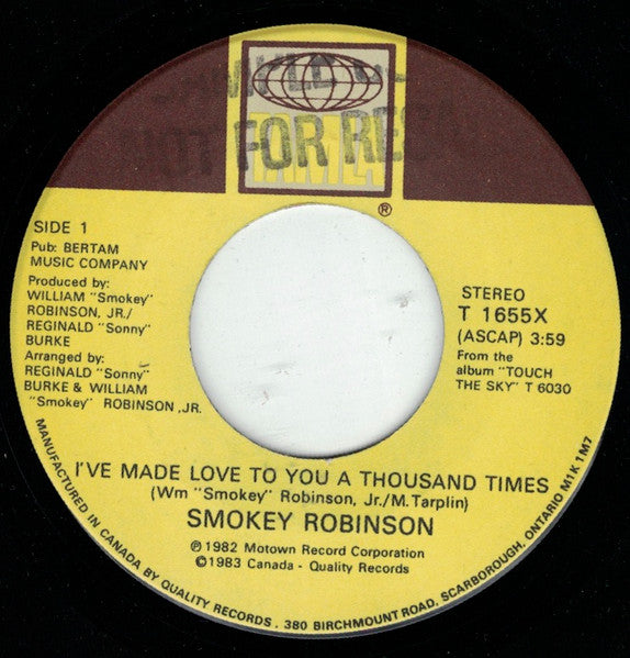 Smokey Robinson : I've Made Love To You A Thousand Times (7", Single)