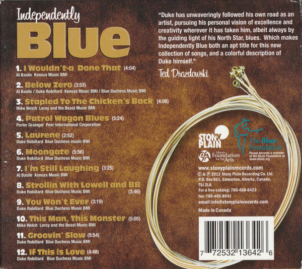 The Duke Robillard Band With Special Guest Monster Mike Welch : Independently Blue (CD, Album, Dig)
