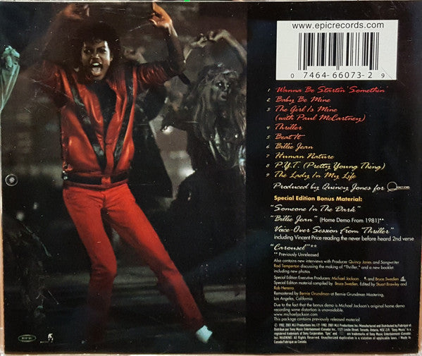 Michael Jackson : Thriller (CD, Album, RE, RM, S/Edition)