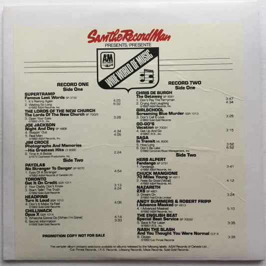 Various : Sam The Record Man Presents/Presente Wide World Of Music (2xLP, Comp, Promo, Smplr)