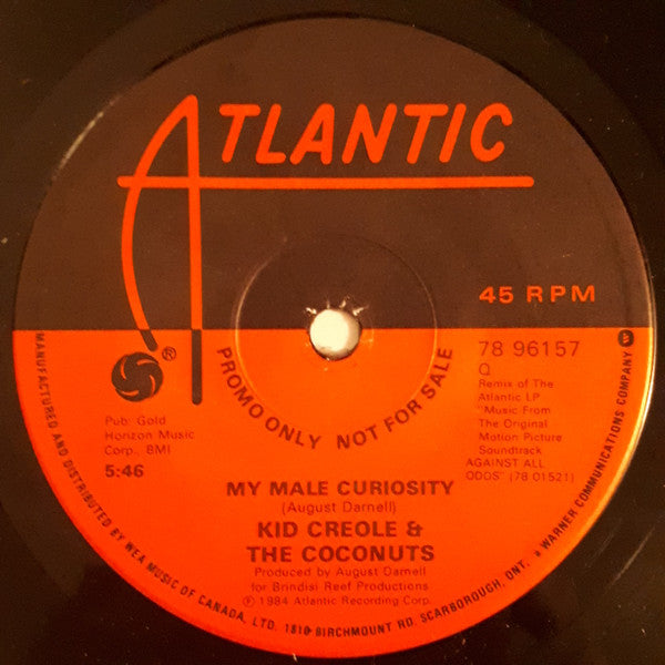 Kid Creole & The Coconuts* : My Male Curiosity (7", Single, Promo)