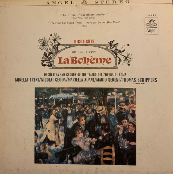 Giacomo Puccini, Orchestra* And Chorus Of The Teatro Dell'Opera Di Roma*, Mirella Freni / Nicolai Gedda / Mariella Adani / Mario Sereni / Thomas Schippers : La Bohème (Highlights) (LP, Album, RP)