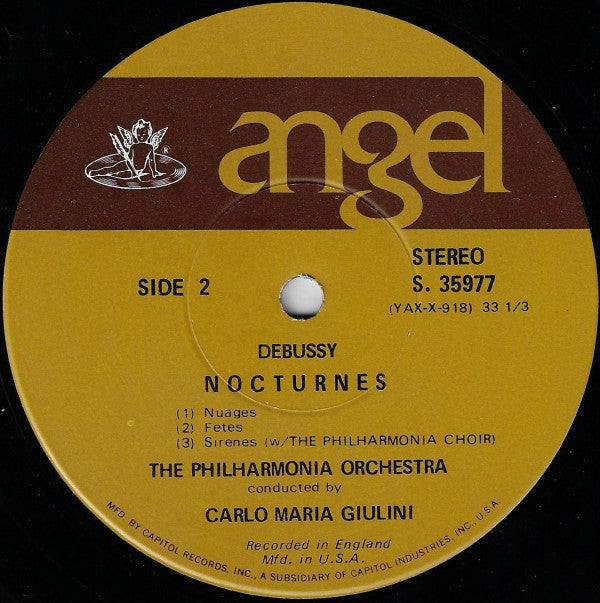 Claude Debussy / Philharmonia Orchestra, Carlo Maria Giulini : La Mer / Trois Nocturnes (LP, RE, Scr)