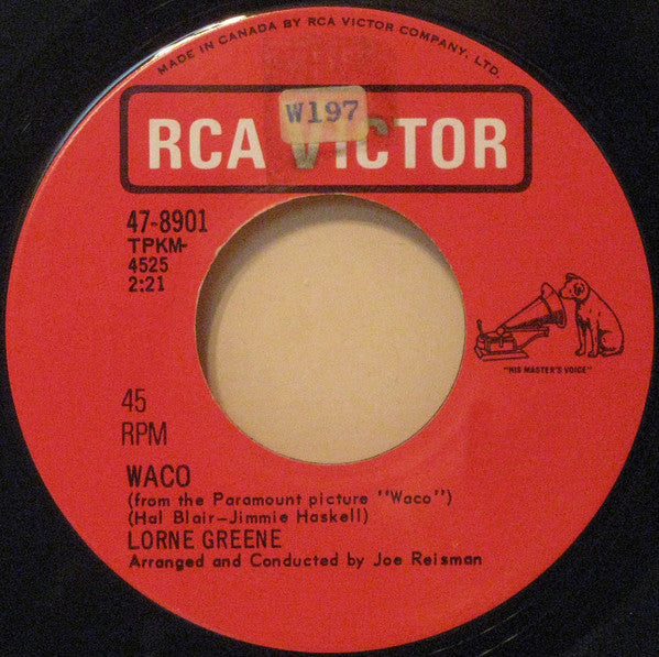 Lorne Greene : Waco (7", Single, RE)