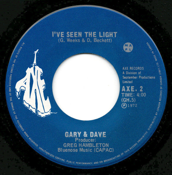 Gary & Dave : Can't You Do It Now (7", Single)