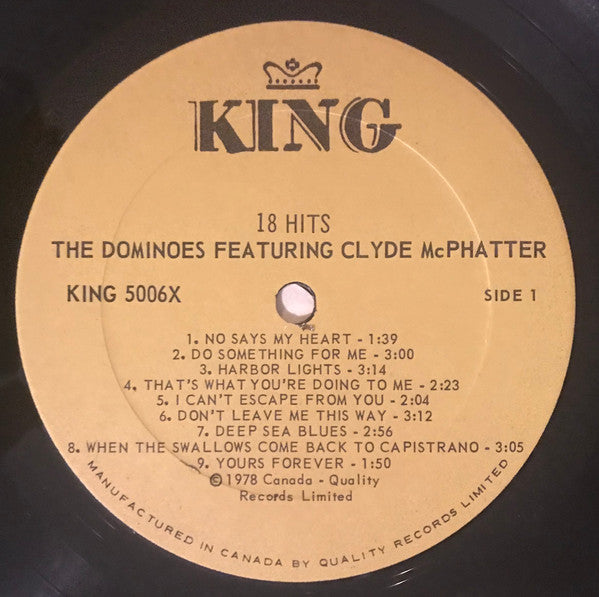 The Dominoes Featuring Clyde McPhatter : 18 Hits Volume Two (LP, Comp)