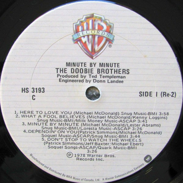 The Doobie Brothers : Minute By Minute (LP, Album, RE)