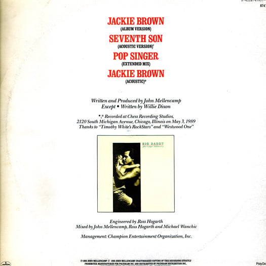 John Cougar Mellencamp : Jackie Brown (12")