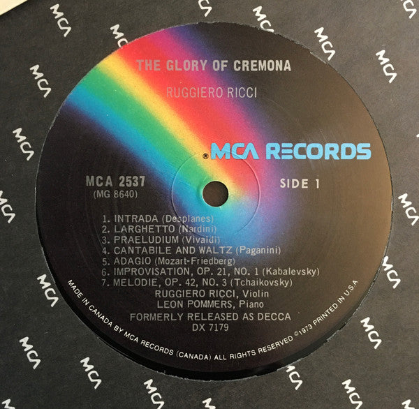 Ruggiero Ricci : The Glory Of Cremona (LP, Album, RE, Gat)