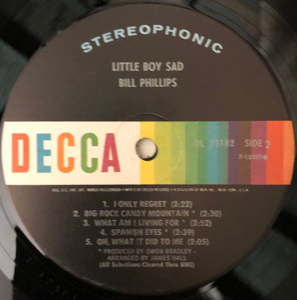 Bill Phillips (4) : Little Boy Sad (LP, Album, Pin)