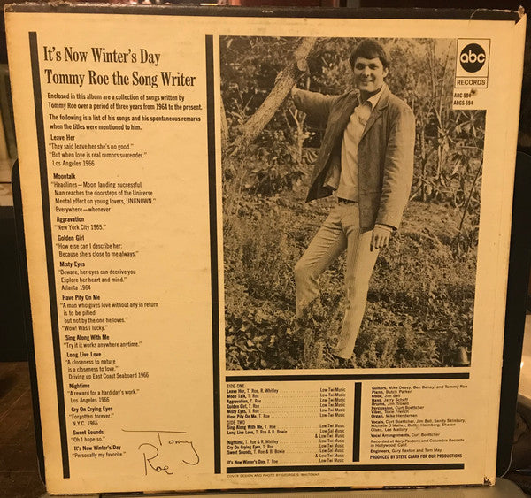 Tommy Roe : It's Now Winter's Day (LP, Album, Mon)