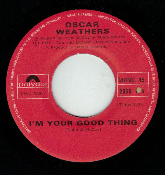 Oscar Weathers : Pledging My Love (7", Single)