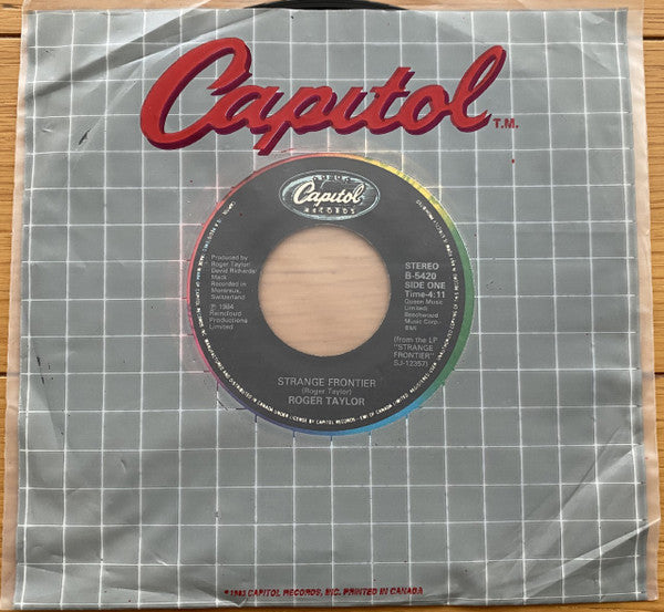 Roger Taylor : Strange Frontier / I Cry For You (7", Single)
