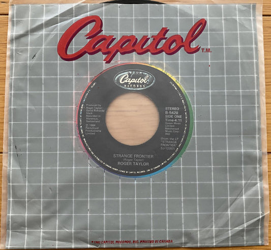 Roger Taylor : Strange Frontier / I Cry For You (7", Single)