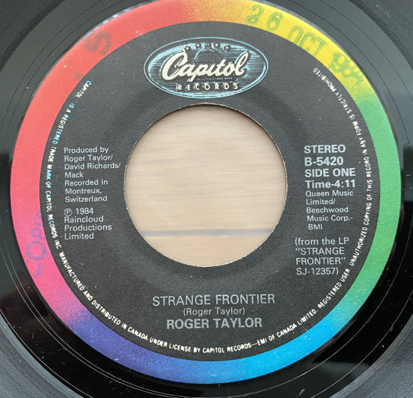 Roger Taylor : Strange Frontier / I Cry For You (7", Single)