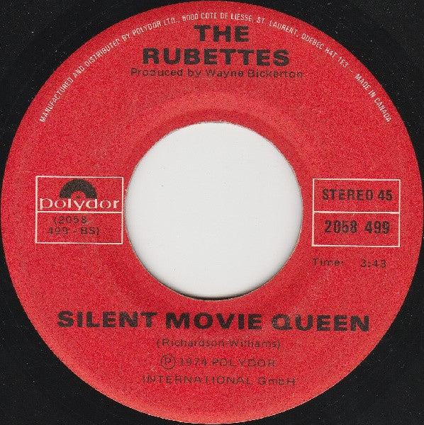 The Rubettes : Tonight / Silent Movie Queen (7", Single)