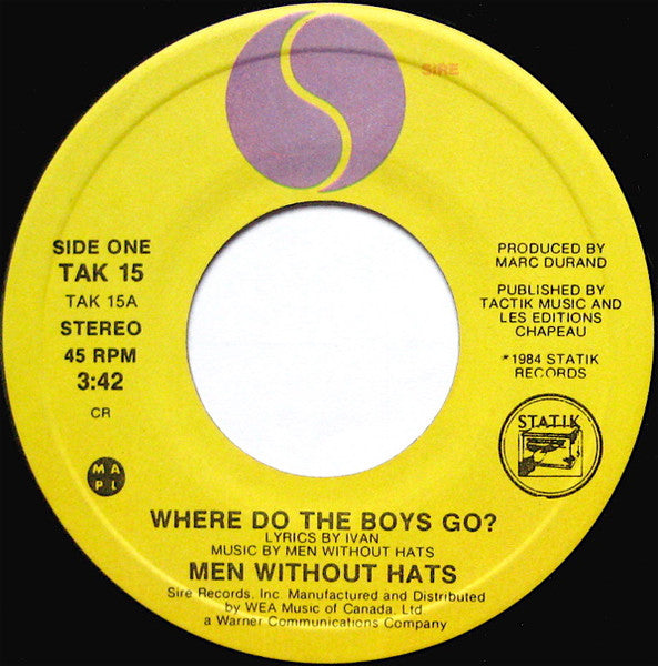 Men Without Hats : Where Do The Boys Go? (7", Single)
