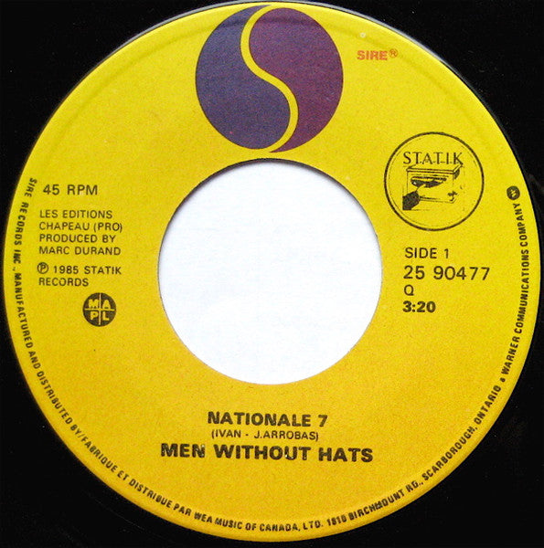 Men Without Hats : Nationale 7 (7", Single)