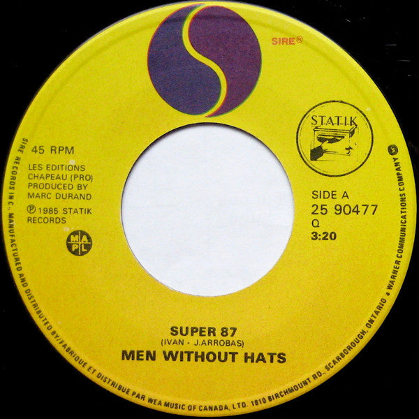Men Without Hats : Nationale 7 (7", Single)