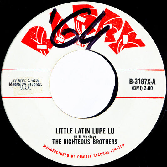 The Righteous Brothers : Little Latin Lupe Lu / I'm So Lonely (7")