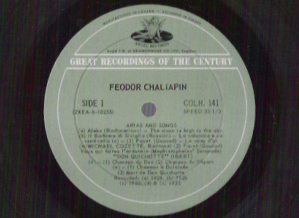 Feodor Chaliapin : Arias And Songs (LP, Comp)