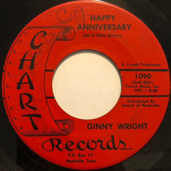 Ginny Wright : Happy Anniversary / Have You Ever Been Lonely (7")