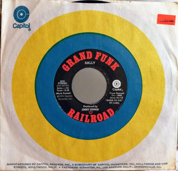 Grand Funk Railroad : Sally (7", Single, Jac)