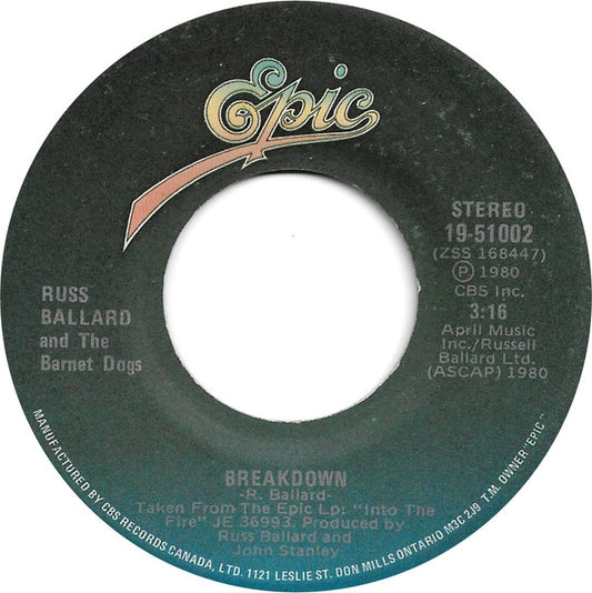 Russ Ballard : Breakdown (7", Single)