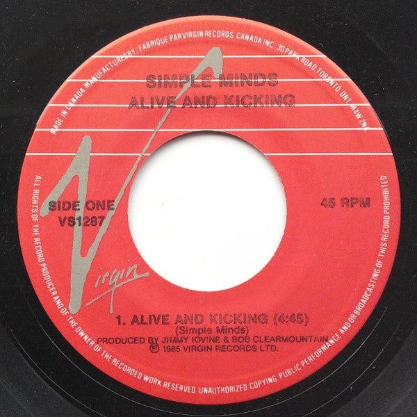 Simple Minds : Alive & Kicking (7", Single)