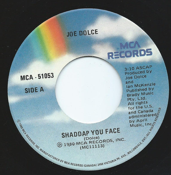 Joe Dolce : Shaddap You Face (7")