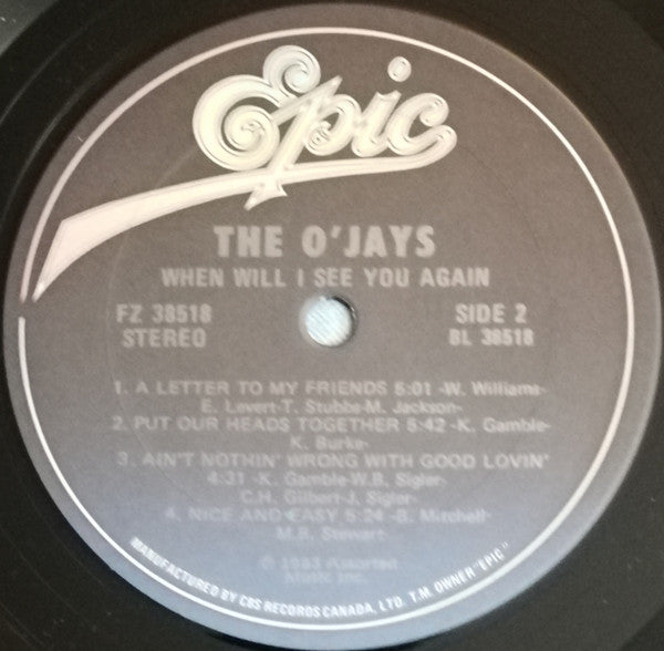 The O'Jays : When Will I See You Again (LP, Album)