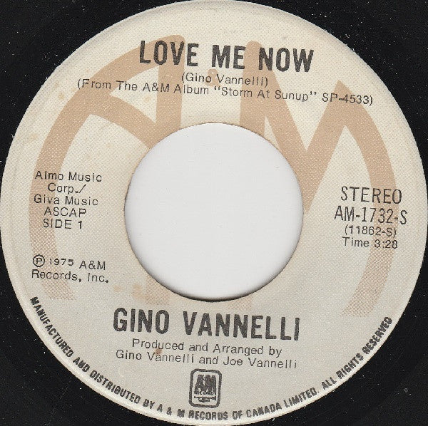 Gino Vannelli : Love Me Now / Father And Son (7")
