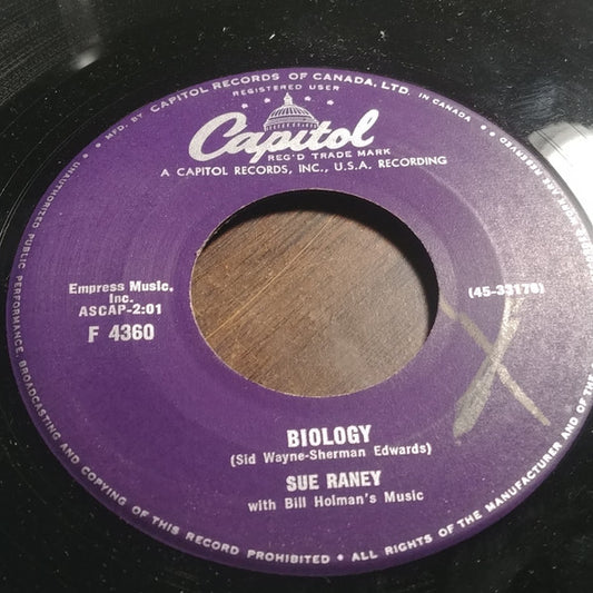 Sue Raney : Biology / Too Soon (7", Single)