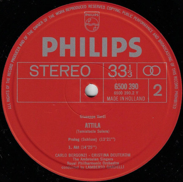 Verdi* / Cristina Deutekom, Ruggero Raimondi, Sherrill Milnes, Carlo Bergonzi, Ambrosian Singers*, Royal Philharmonic Orchestra, Lamberto Gardelli : Attila (2xLP + Box)