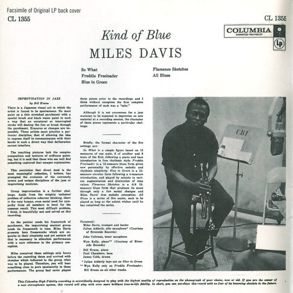 Miles Davis : Kind Of Blue (CD, Album, RE)