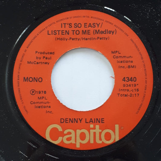 Denny Laine : It's So Easy-Listen To Me (Medley) (7")