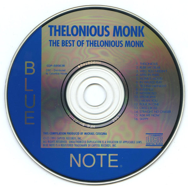 Thelonious Monk : The Best Of Thelonious Monk (CD, Comp, Club, RE)