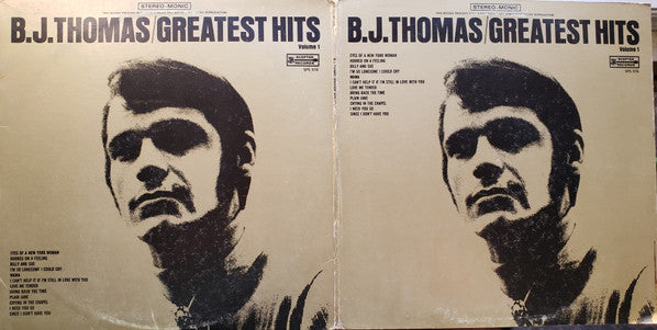 B.J. Thomas : Greatest Hits Volume 1 (LP, Comp, Club, M/Print, Uni)