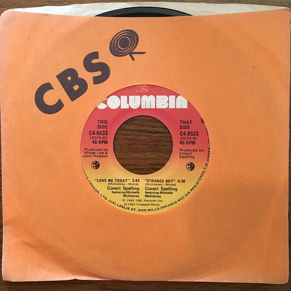Corect Spelling Featuring Michelle McAdorey : Love Me Today (7", Single)