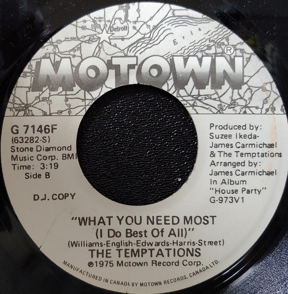 The Temptations : Keep Holding On / What You Need Most (I Do Best Of All) (7", Promo)