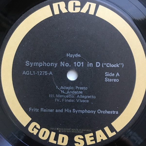 Joseph Haydn - Fritz Reiner : "Clock" Symphony No. 101 In D / Symphony No. 95 In C Minor (LP, Album)