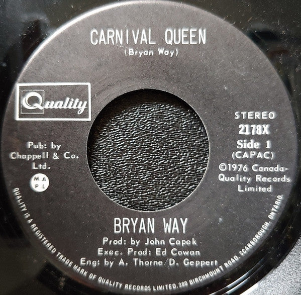 Bryan Way : Carnival Queen (7", Single)