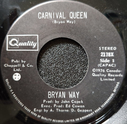 Bryan Way : Carnival Queen (7", Single)