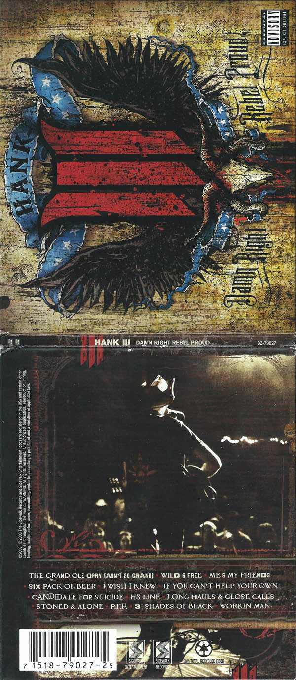 Hank Williams III : Damn Right Rebel Proud (CD, Album)